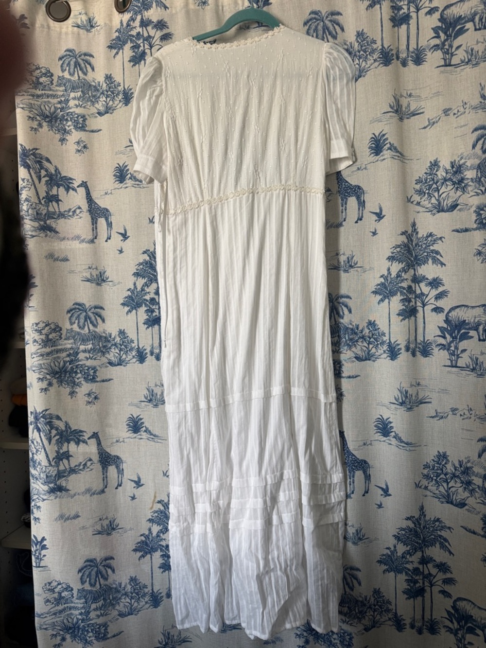 Free People White Midi Dress with Lace Trim - Picture 4 of 4